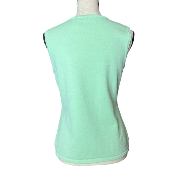 Yarns & Stitches Duster Sweater Set Size M in Green One Pearl Button Close - Picture 5 of 8